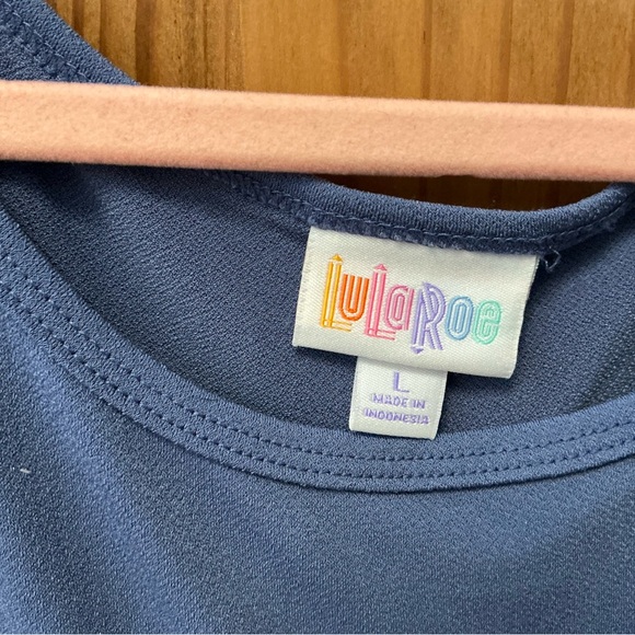 LuLaRoe Blue Tiered Long Sleeve Dress - Picture 2 of 4